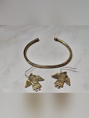 Lot of Jeep Collins Brass Earrings and cuff
